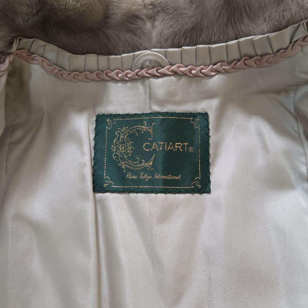 ミンク グレージュ系 サファイアミンク 袖絞 ボタン有り フリーサイズ