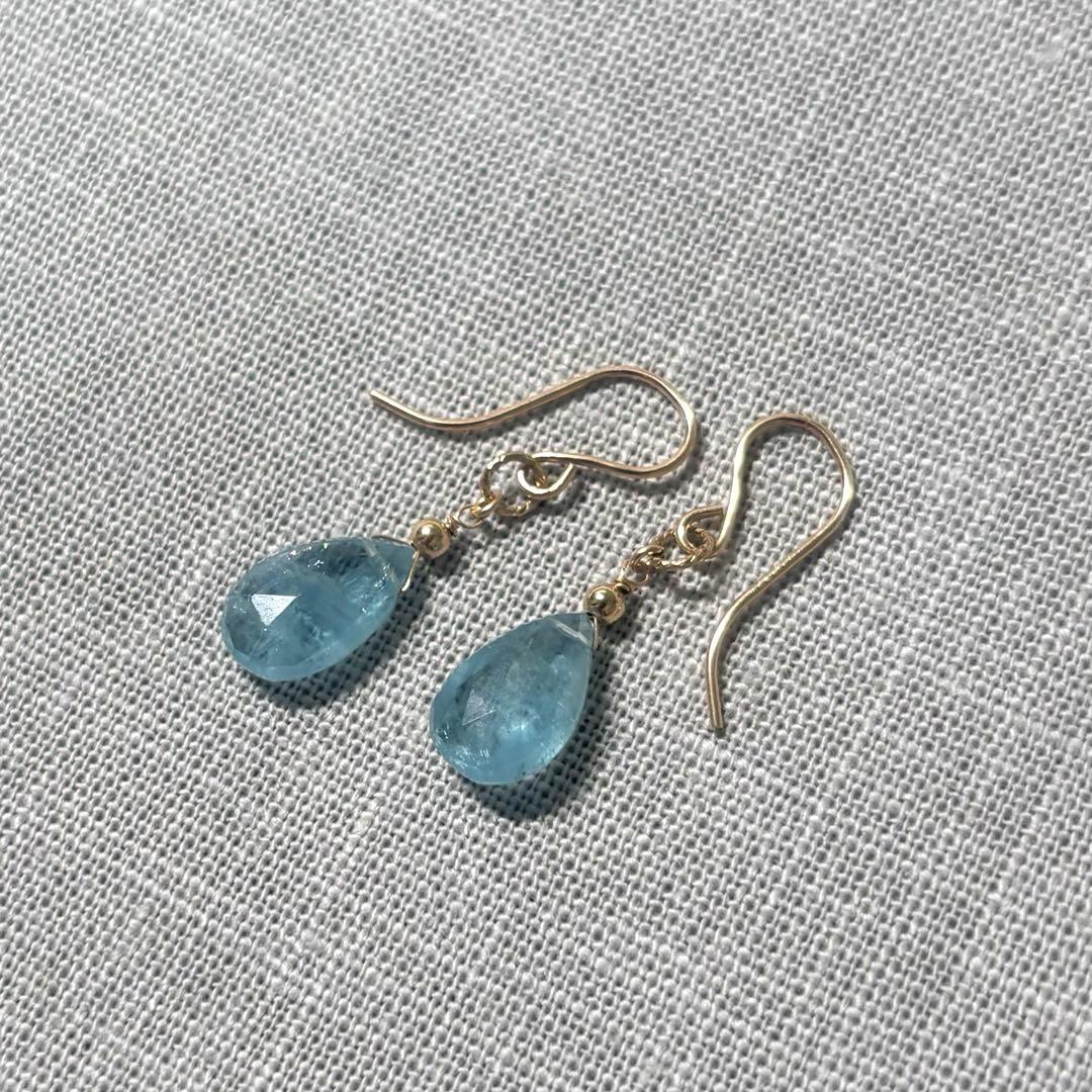 サンタマリアアクアマリン ピアスチャームⅡ 14kgf