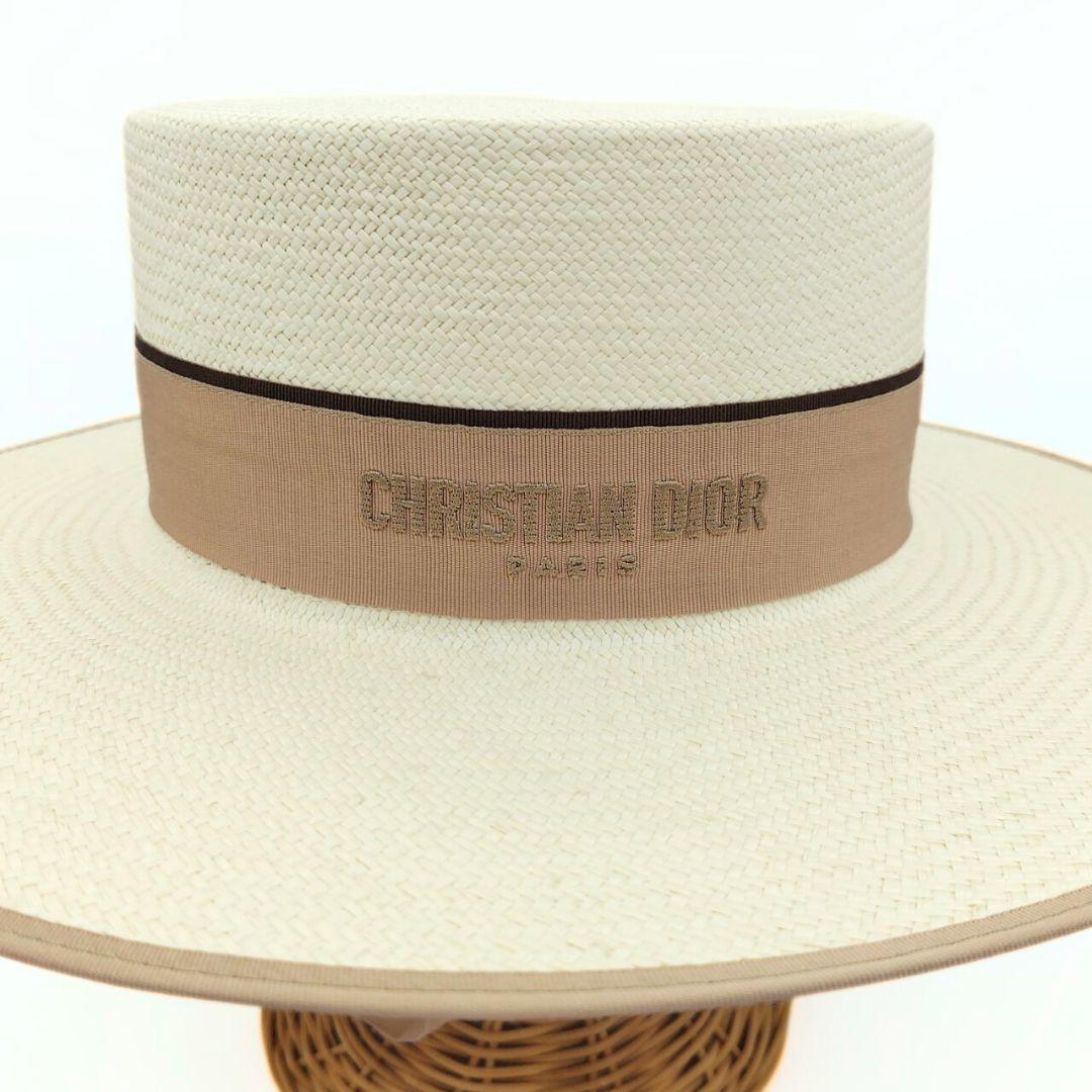 DIOR ディオール ロデオハット ストロー 57cm ブリムハッド 麦わら帽子