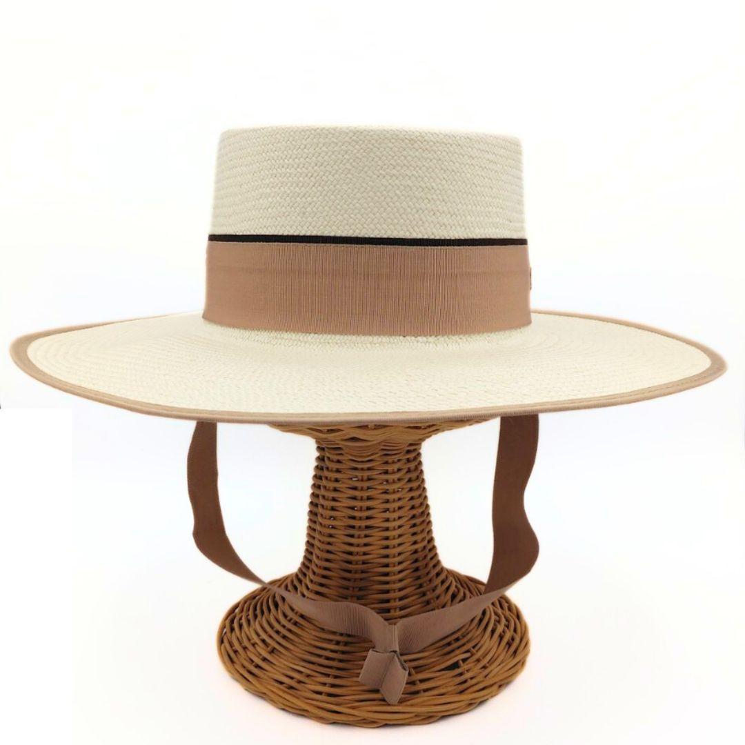 DIOR ディオール ロデオハット ストロー 57cm ブリムハッド 麦わら帽子