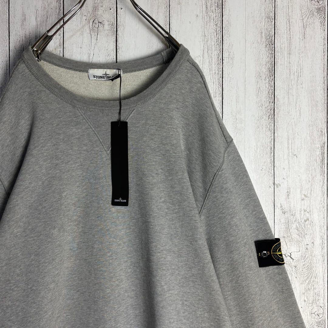 334【タグ付き・XXL】ストーンアイランド☆ワッペン入りスウェット グレー