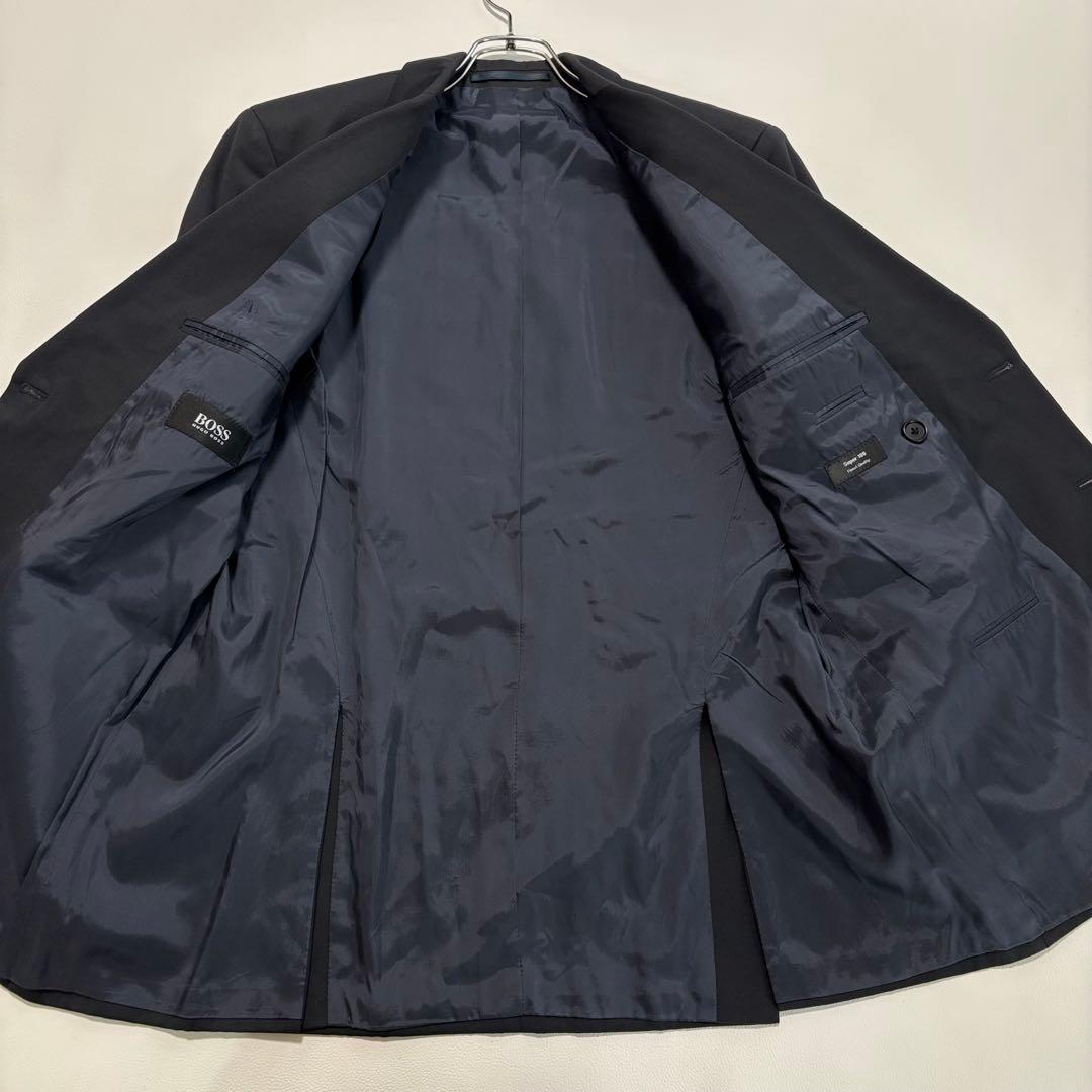 希少 ヒューゴボス 金ボタン ダブルテーラードジャケット Mサイズ 紺ブレ