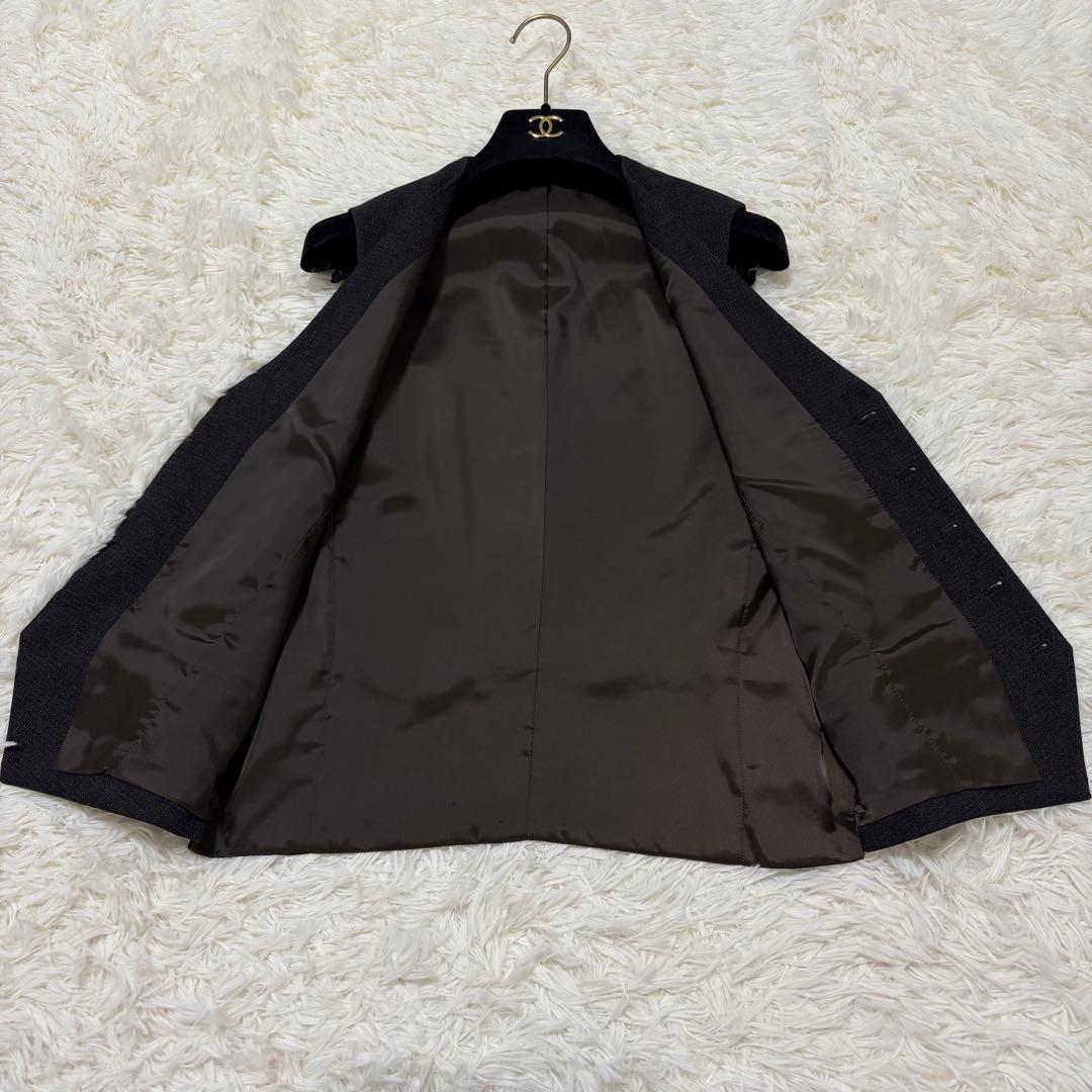 【極美品】パーフェクトスーツファクトリー 洗える3ピースセットアップ ブラウン