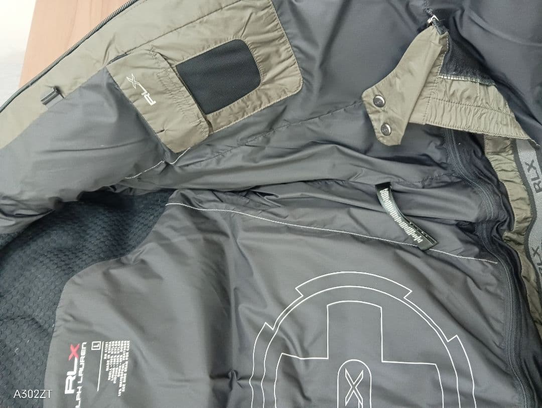 美品　ラルフローレン　RLX フード　ダウンジャケット オリーブグリーン　メンズ