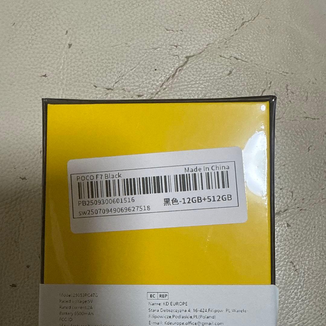 POCO F7 ブラック 12GB RAM 512GB ROM