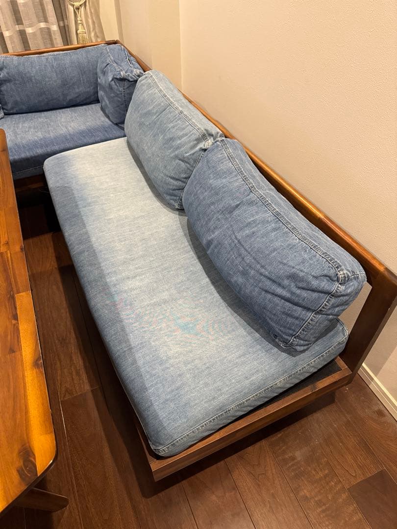 UNICO Swella デニム風 2人掛けソファ