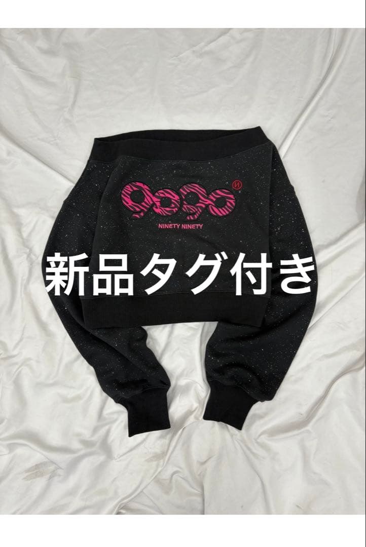 トップス 9090 OG Logo Glitter Off-shoulder Sweat