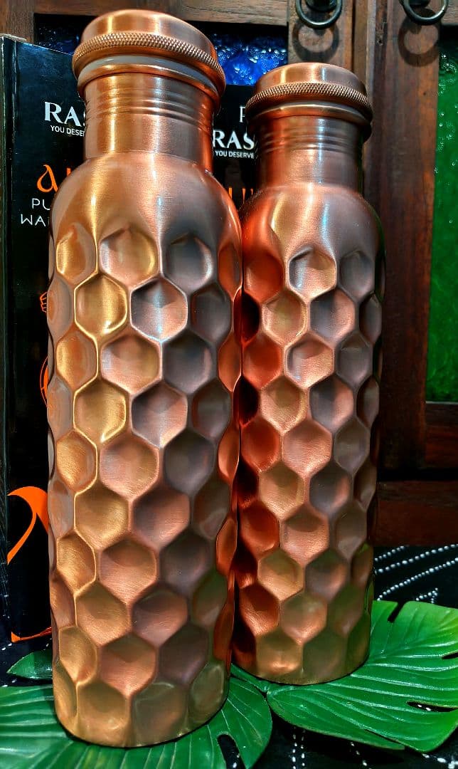 １３７♦両面純銅 約９５０ml×２本セット ＊銅イオン水 アーユルヴェーダ