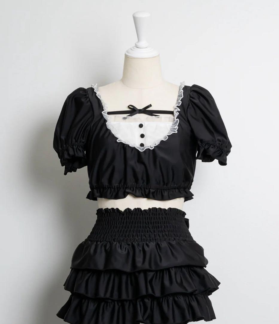 pium ドーリーフリルセパレートスイムウェア ブラック 水着