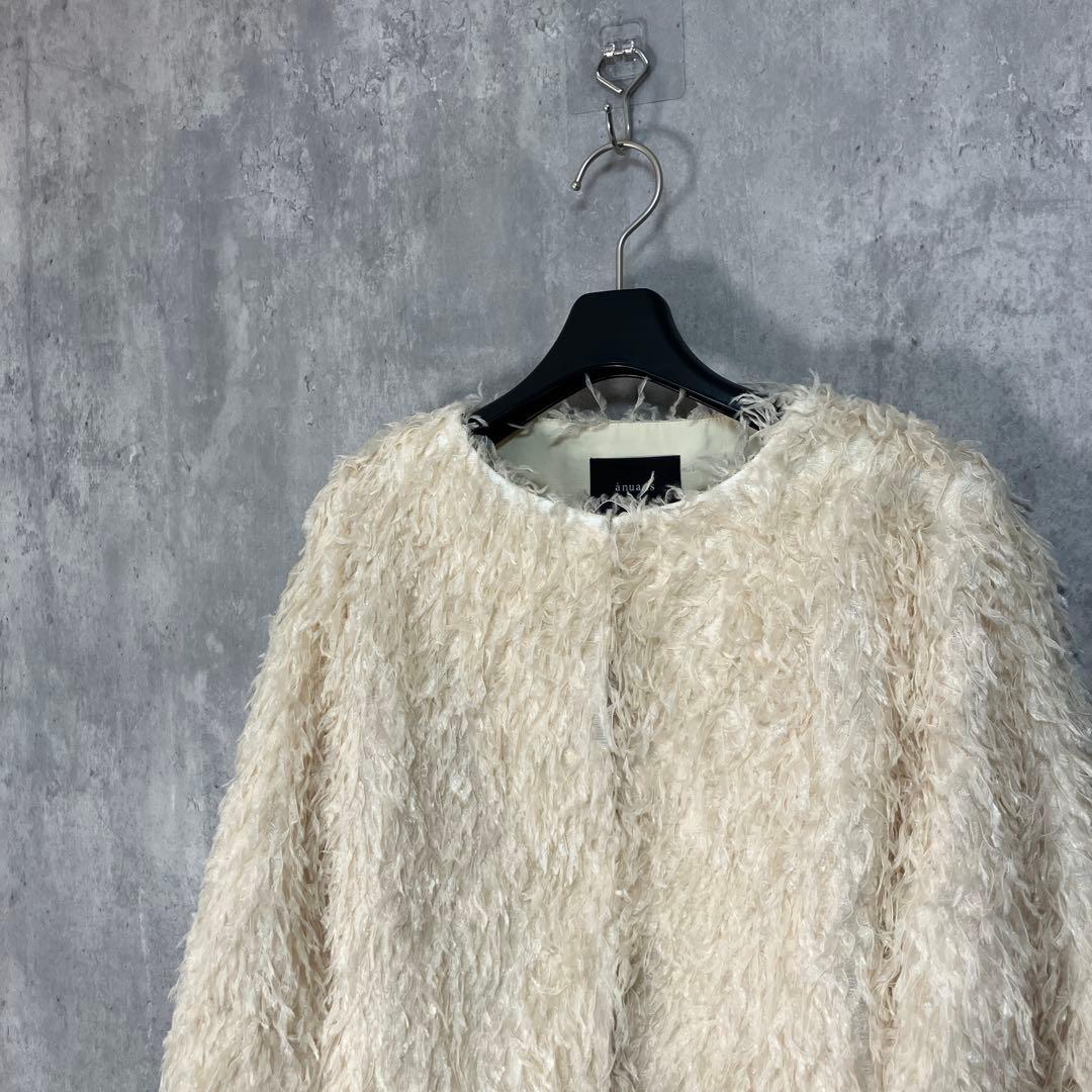 新品 anuans 25AW ファンシーフェザーコンパクトジャケット 2