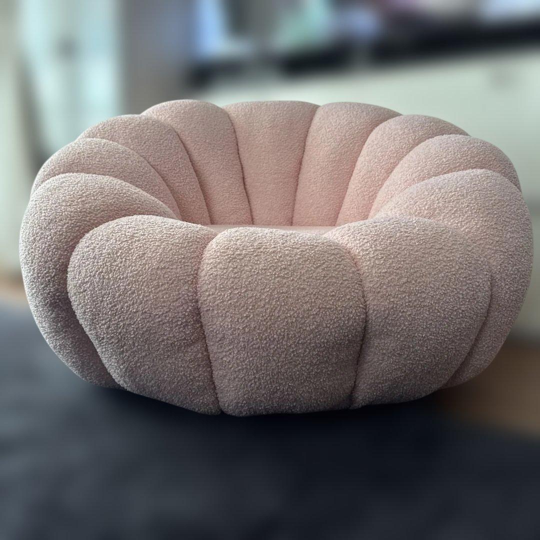 れ*7様 ★美品★ 1人掛けカボチャソファパンプキンソファ 回転式 ファブリック