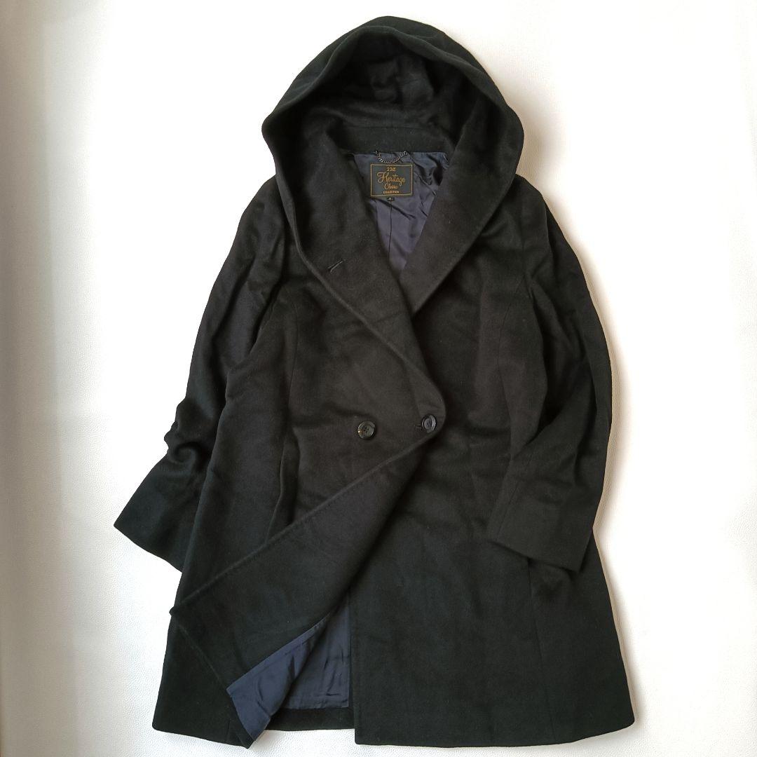 最高級生地✨《23区》5Lサイズ フーデットコート ウール ロロピアーナ 48