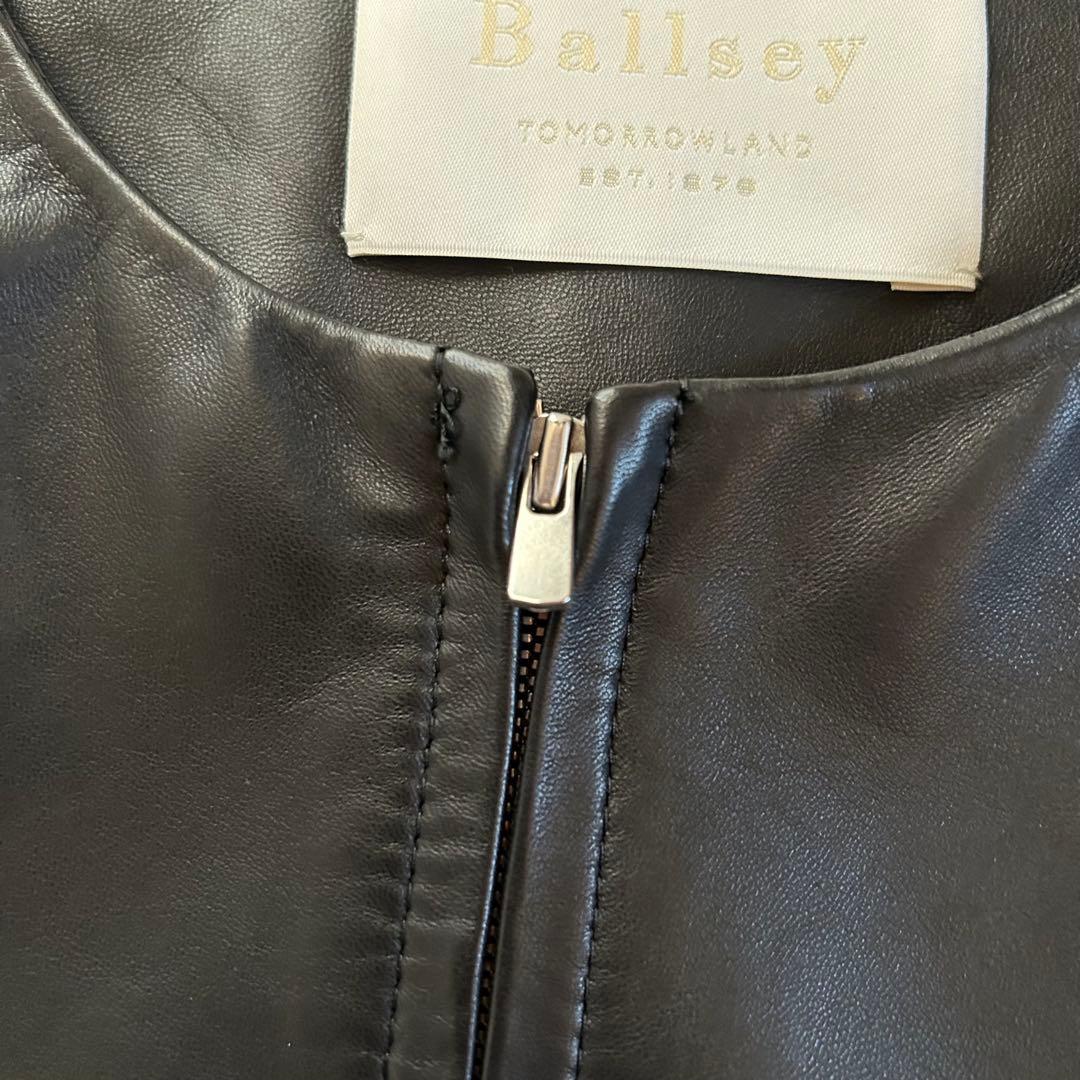 美品　ボールジィ　レザージャケット　ノーカラー　シングル　ラムレザー　柔らか