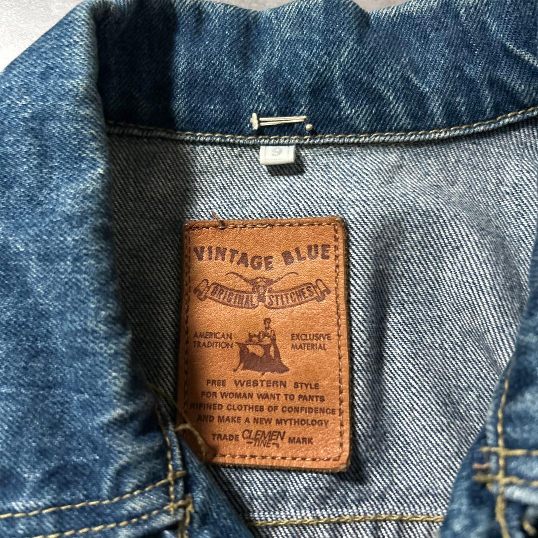 ヴィンテージ デニム コットン マルチポケット バックル デザイン ジャケット
