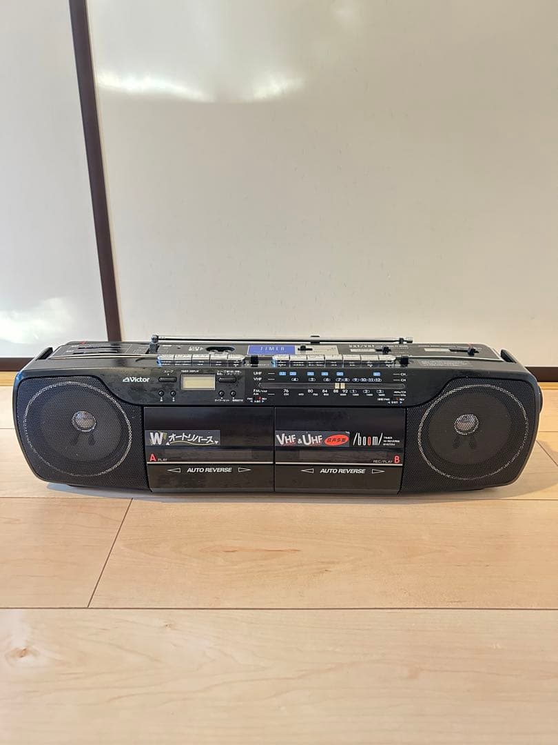 Victor Wオートリバース ラジカセ ブラック RC-F3