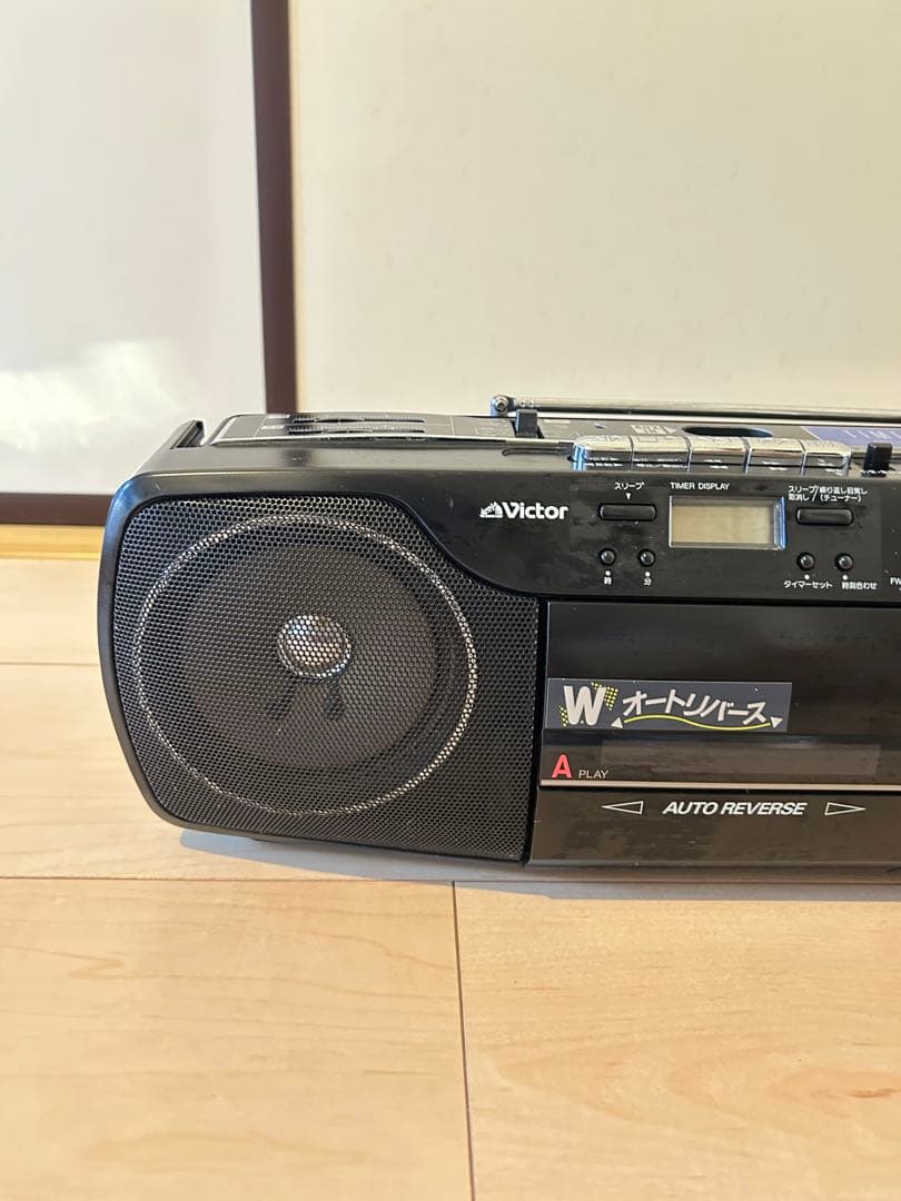 Victor Wオートリバース ラジカセ ブラック RC-F3