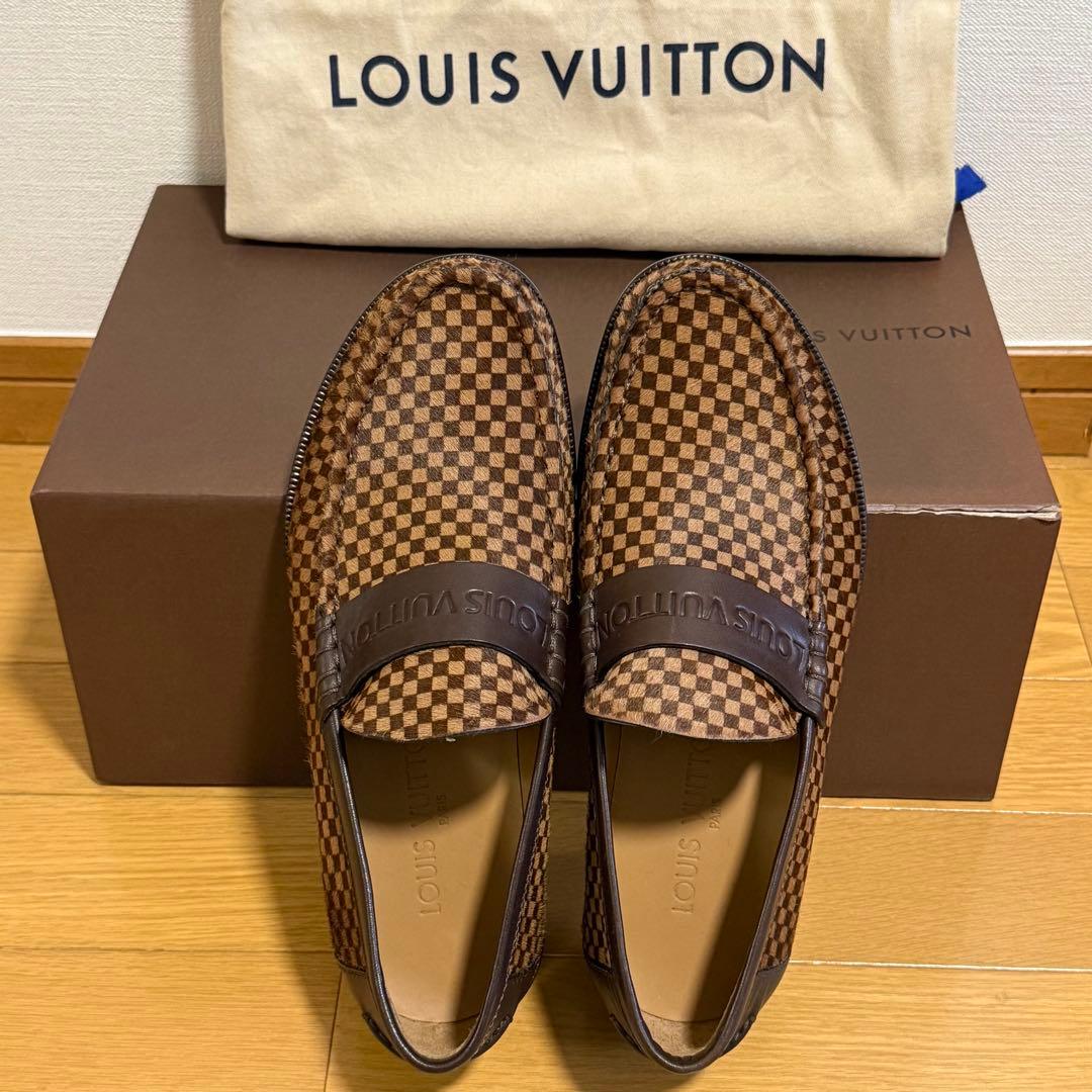 ルイヴィトン ✨新品未使用✨ダミエソバージュ ハラコレザーローファー ブラウン