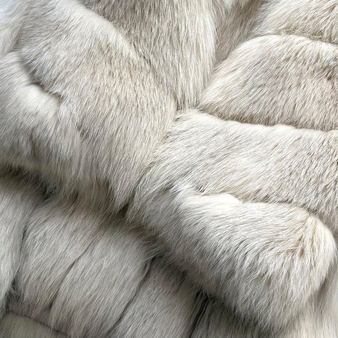 本毛皮☆ブルーフォックス FOX ファーコート ふわふわ◎ 11号