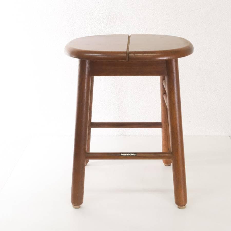 2脚セットカリモク家具 ロースツール 高さ43cm 北欧スタイルヴィンテージ 2