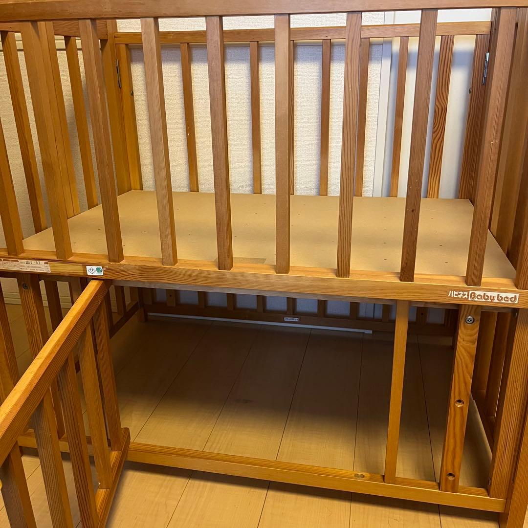 ハピネス Baby Bed ベビーベッド 60cm×90cm 木製