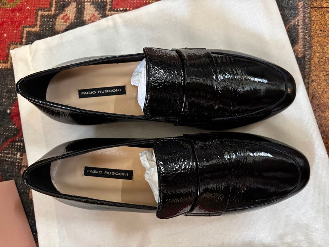 FABIO RUSCONI 黒　エナメル　ローファー　35 22.5
