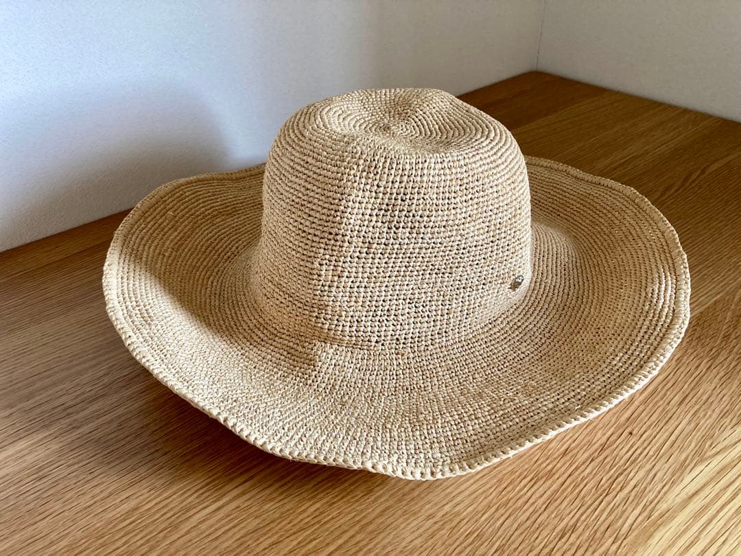 ヘレンカミンスキー　ラフィアハット ワイヤー入り　ナチュラル　収納袋あり