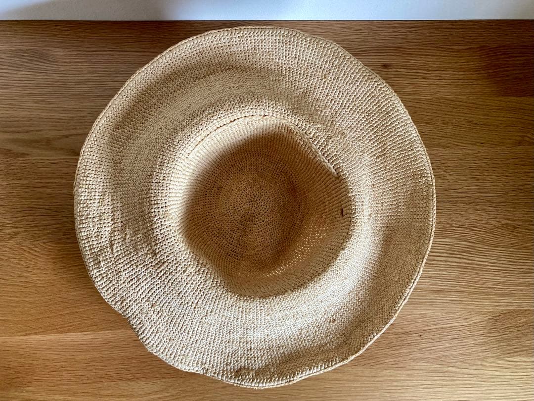 ヘレンカミンスキー　ラフィアハット ワイヤー入り　ナチュラル　収納袋あり