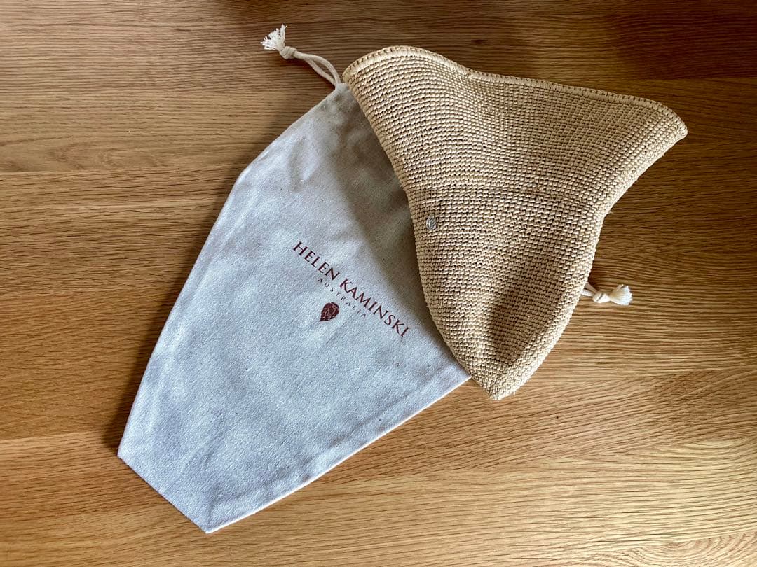 ヘレンカミンスキー　ラフィアハット ワイヤー入り　ナチュラル　収納袋あり