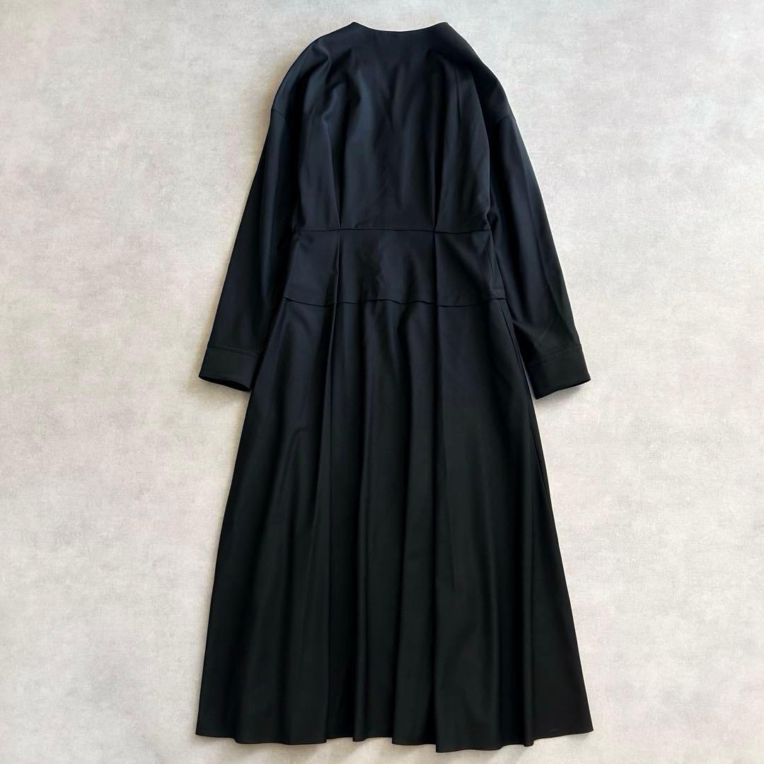 美品▲LE PHIL ル フィル//タック ロングワンピース▲ブラック　黒