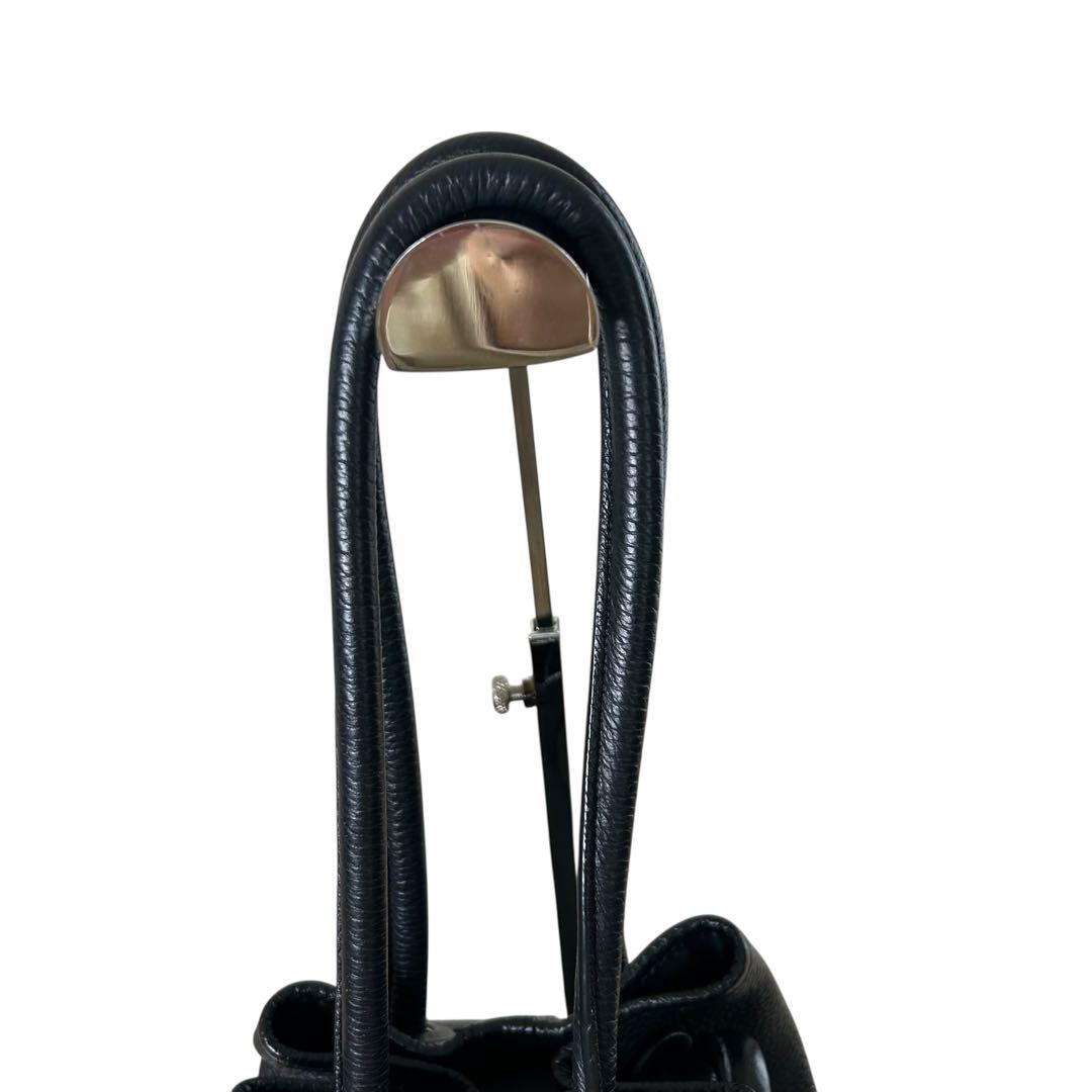 【美品】 VASIC bond 2way レザー ハンドバッグ 黒 シボ革