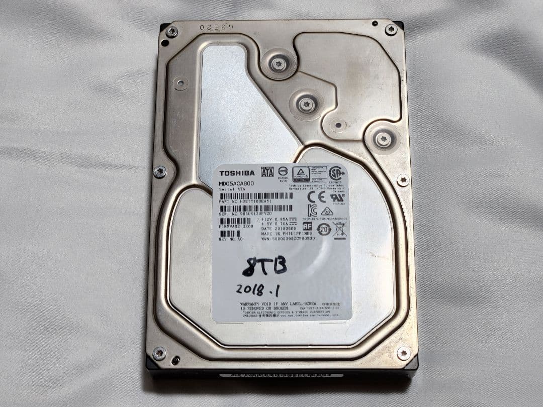 外付けハードディスク・ドライブ HDD 8TB TOSHIBA MD05ACA800