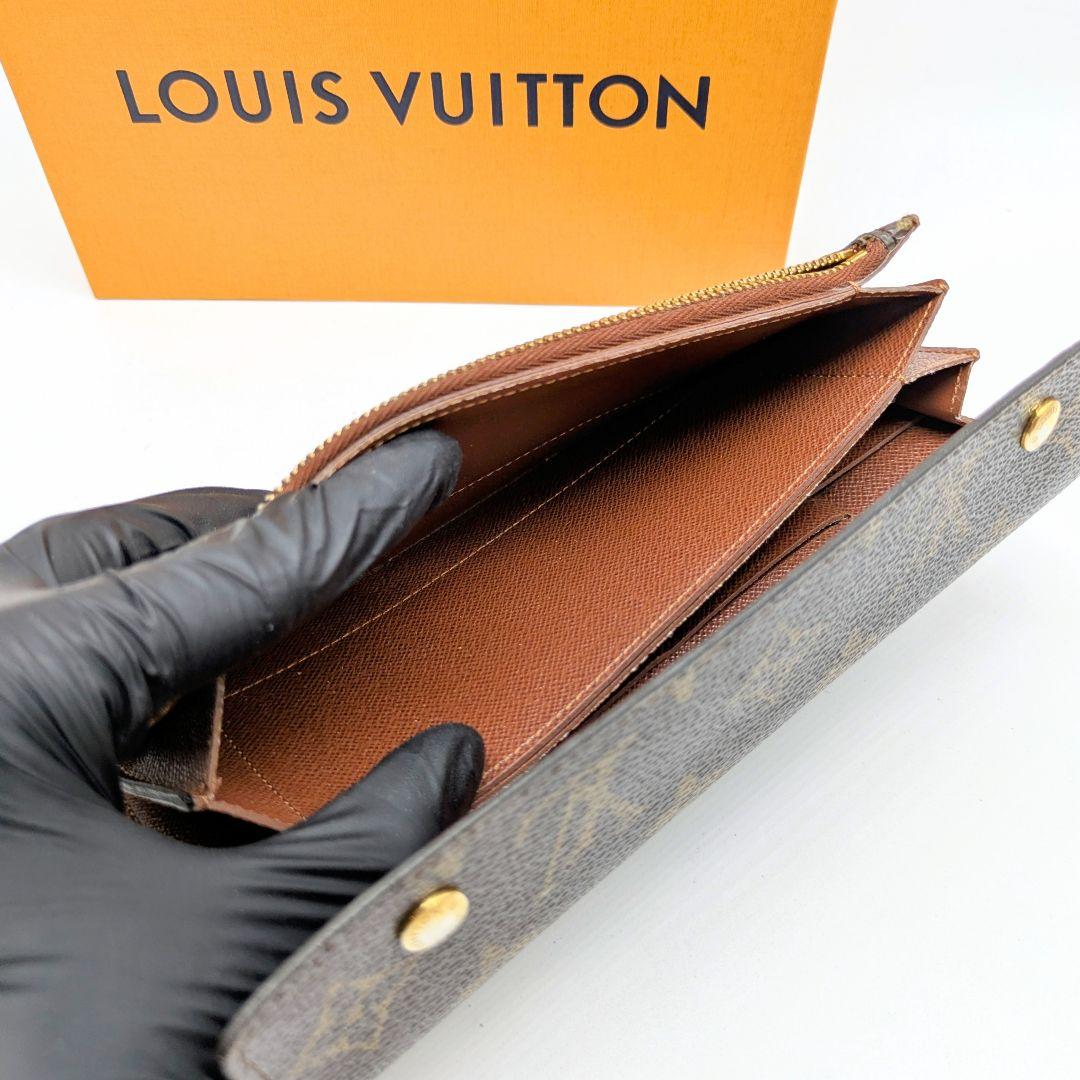 【超美品】アコルディオン 長財布 モノグラム ルイヴィトン チェーン付き