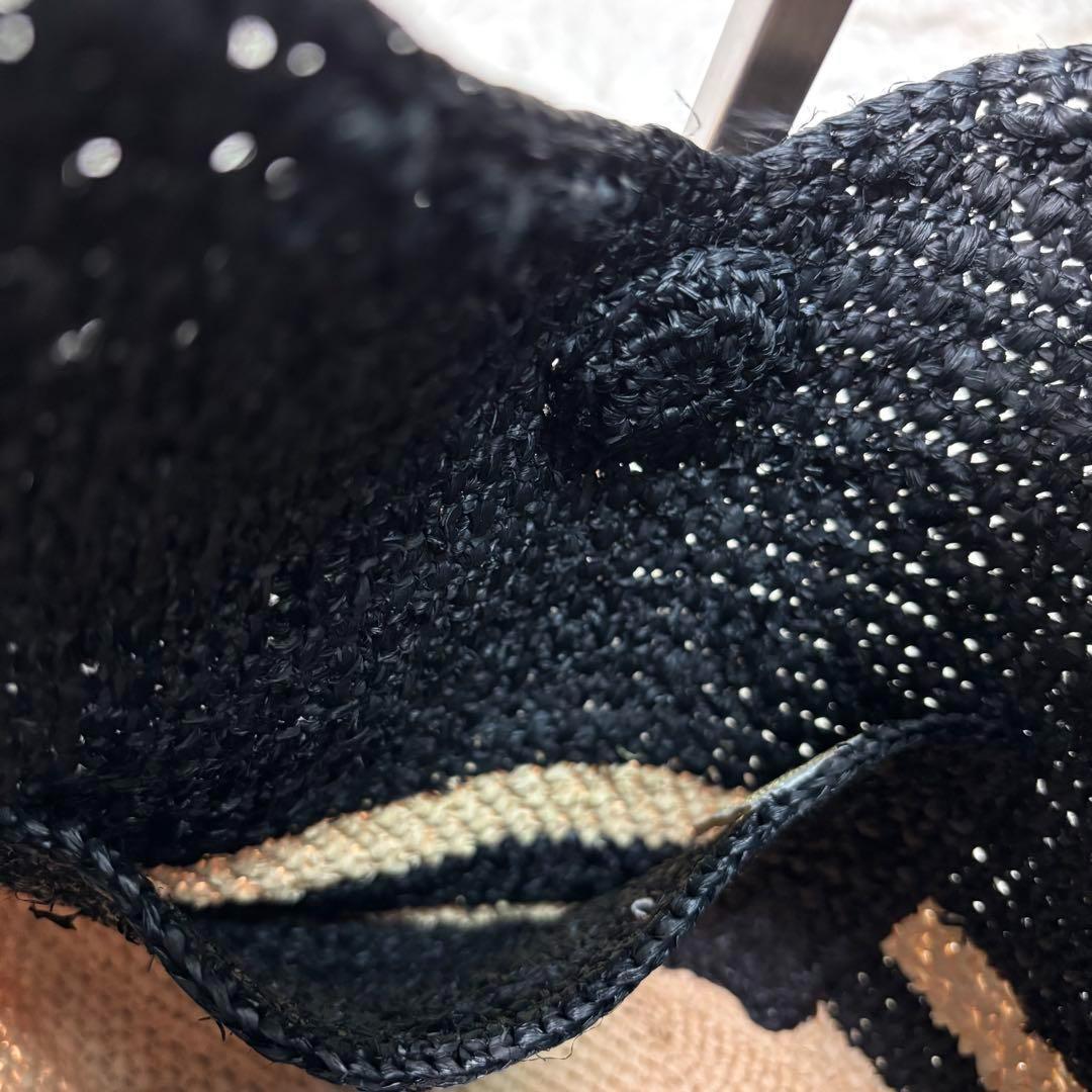 美品☆HELEN KAMINSKI バイカラー カゴバッグ ショルダーラフィア