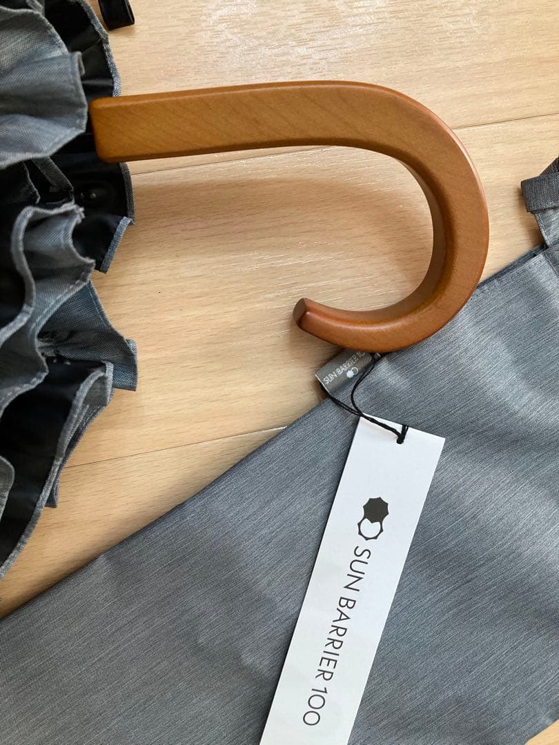 折りたたみ傘サンバリア100グレーフリル