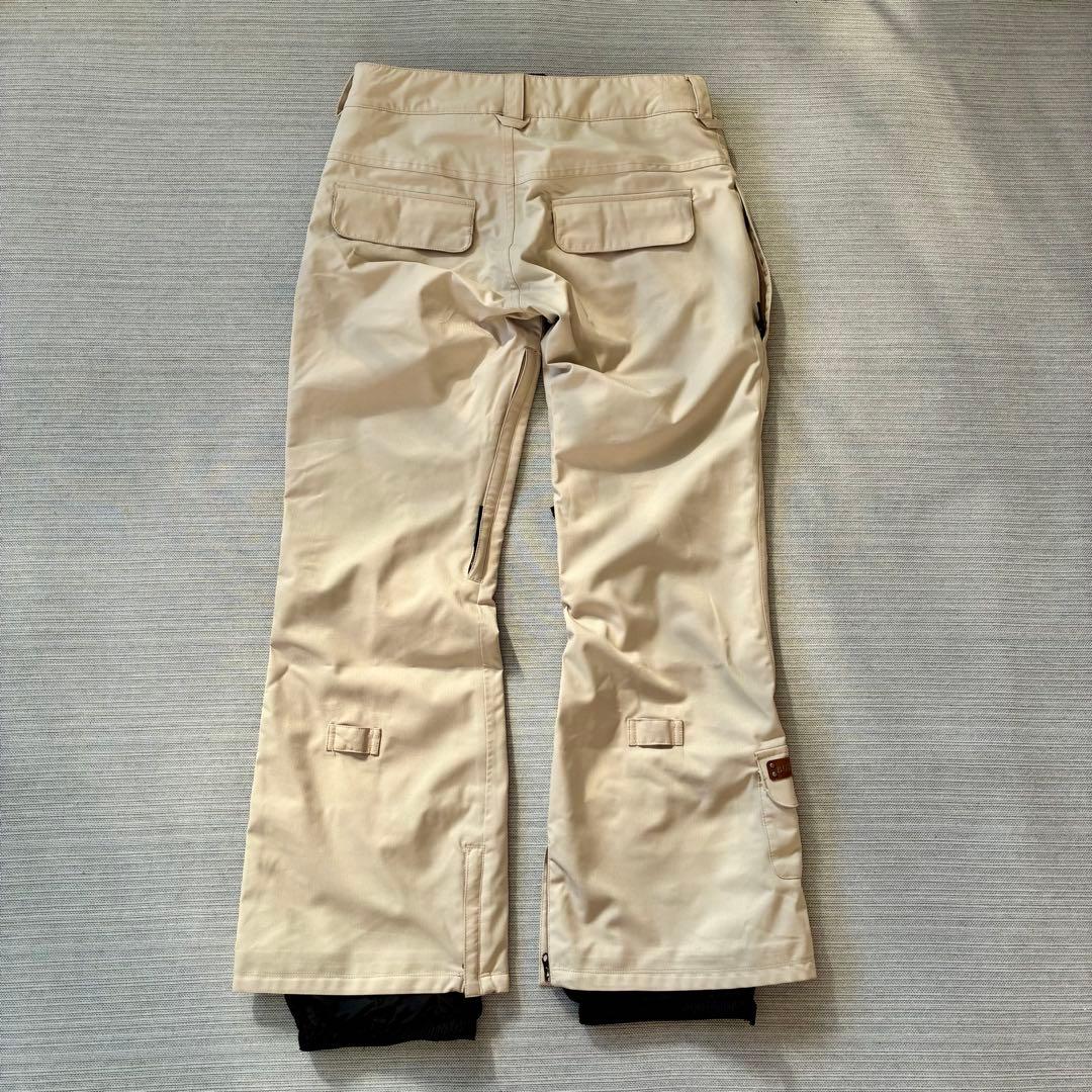 美品◆ burton バートン スノーボード パンツ ベージュ フレア ポーチ付
