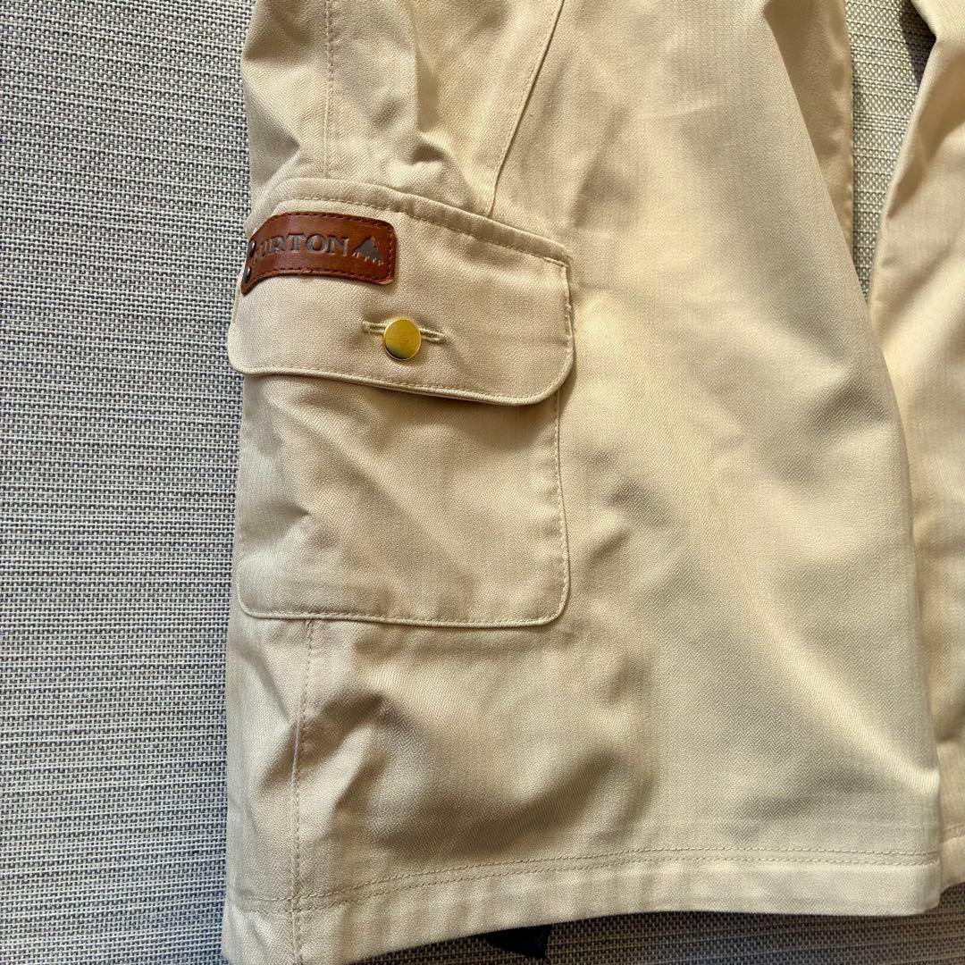 美品◆ burton バートン スノーボード パンツ ベージュ フレア ポーチ付