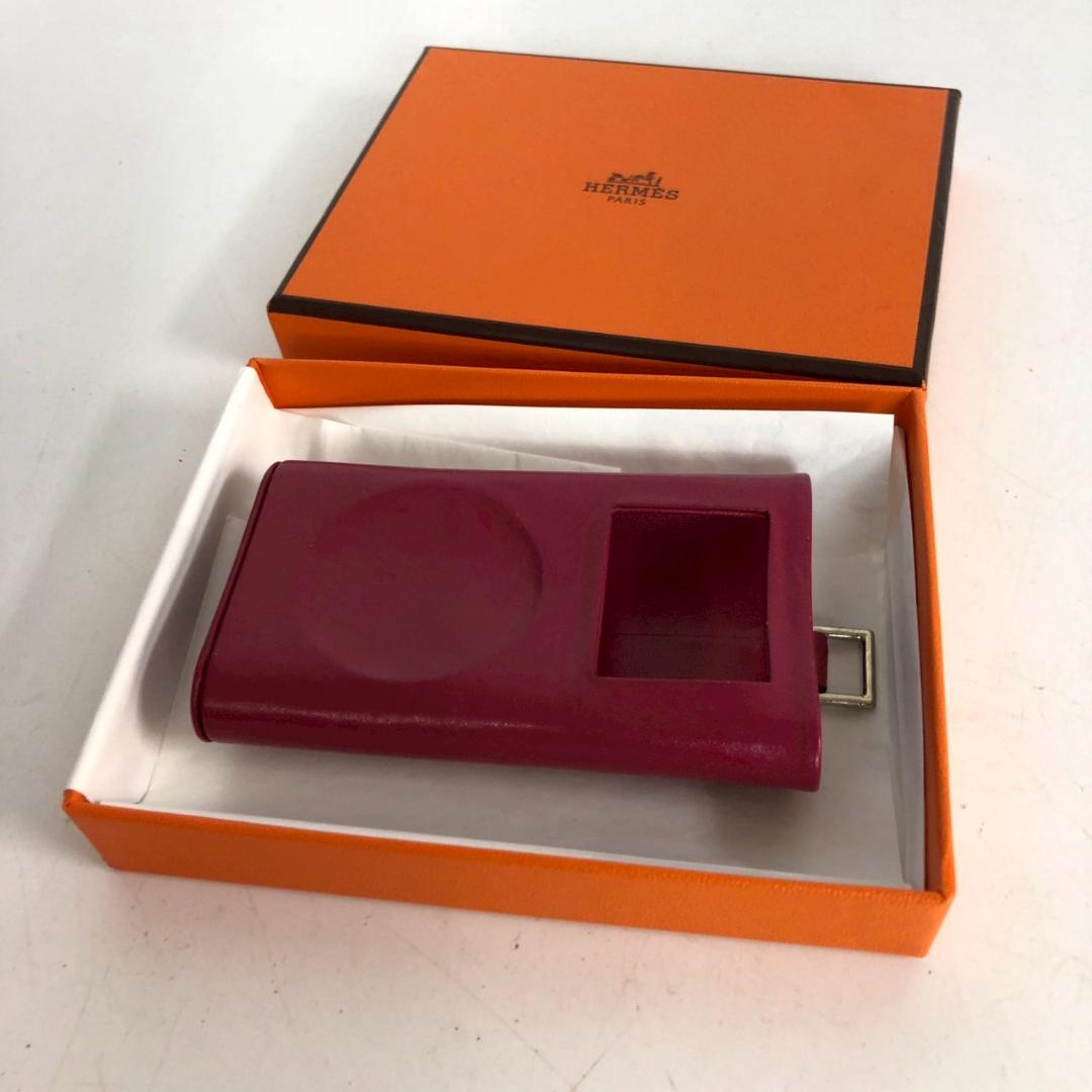 HERMÈS エルメス iPodケース レザーケース ボルドー系カラー 専用箱付