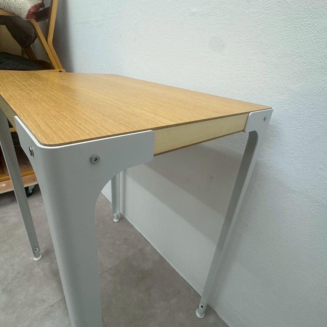 無印良品 MUJI スチール脚木製デスク オーク突板 中古品 nk01