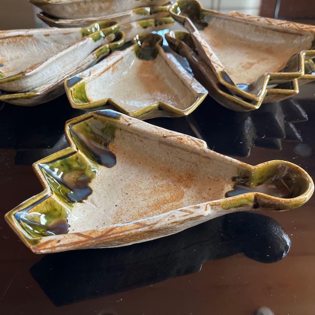 織部扇面向附皿