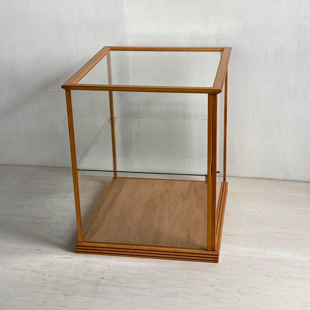 g302 古い木製 ガラスケース 2段 卓上 ショーケース 展示ケース 店舗什器