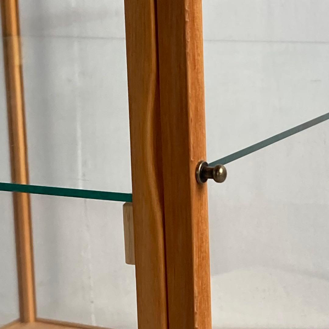 g302 古い木製 ガラスケース 2段 卓上 ショーケース 展示ケース 店舗什器