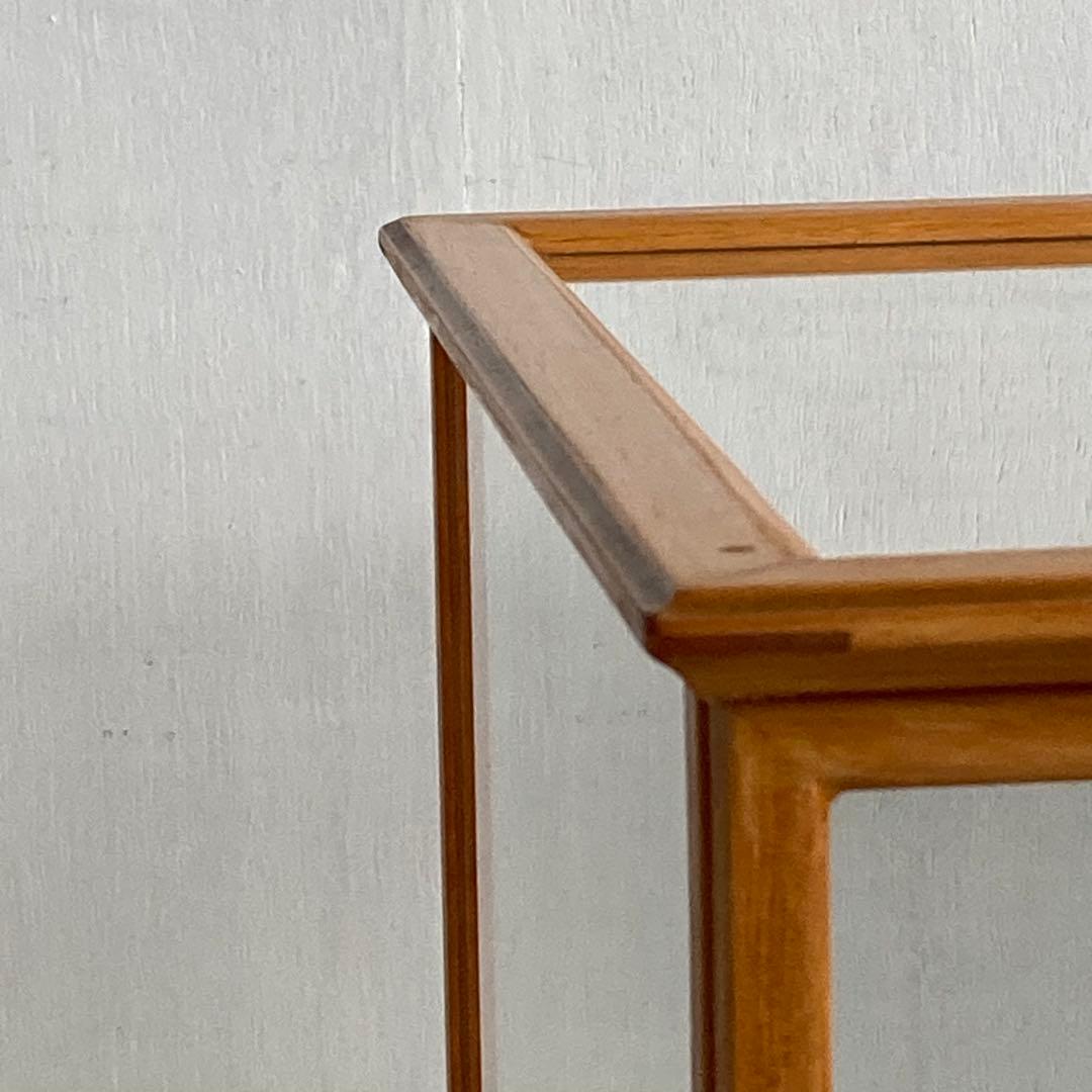 g302 古い木製 ガラスケース 2段 卓上 ショーケース 展示ケース 店舗什器