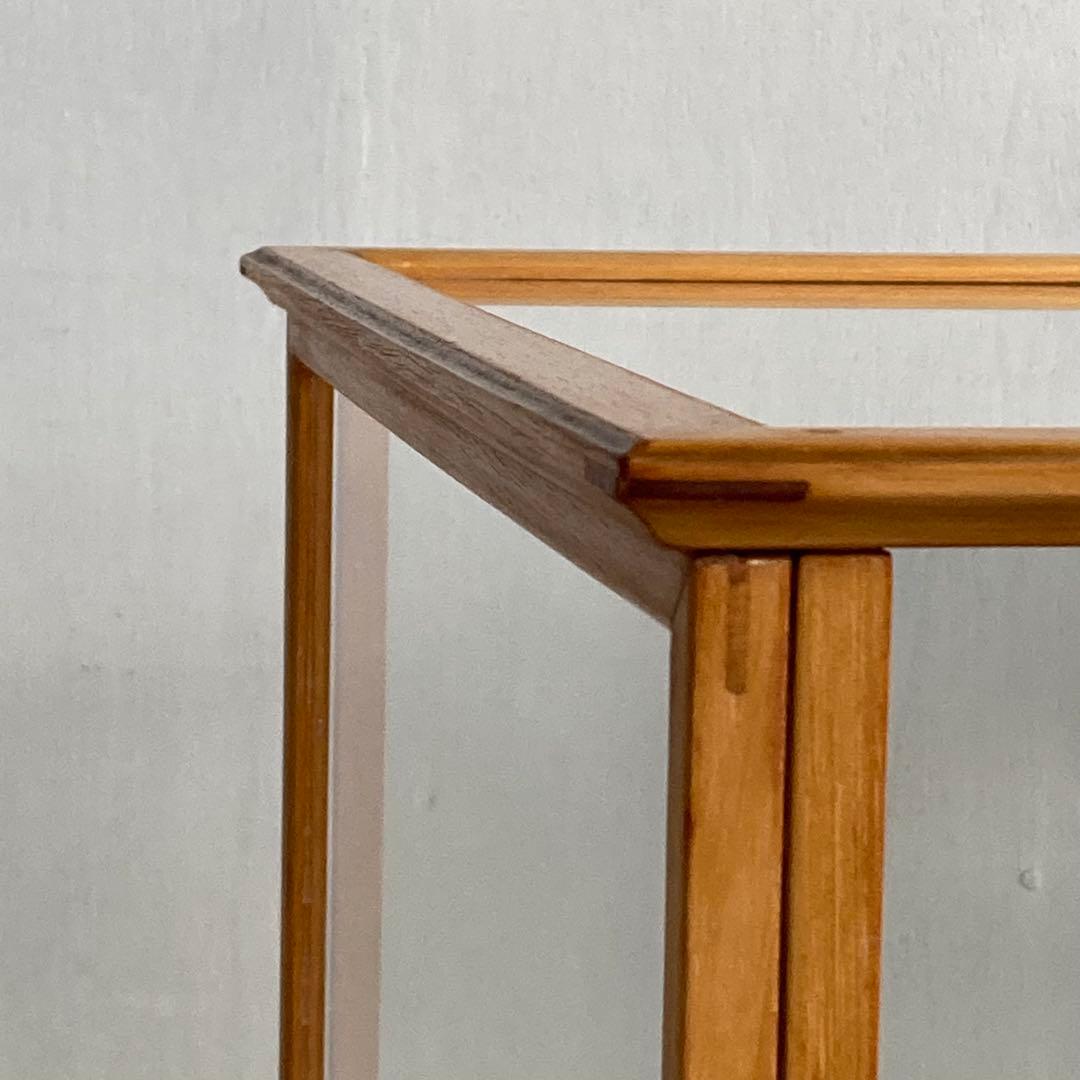 g302 古い木製 ガラスケース 2段 卓上 ショーケース 展示ケース 店舗什器