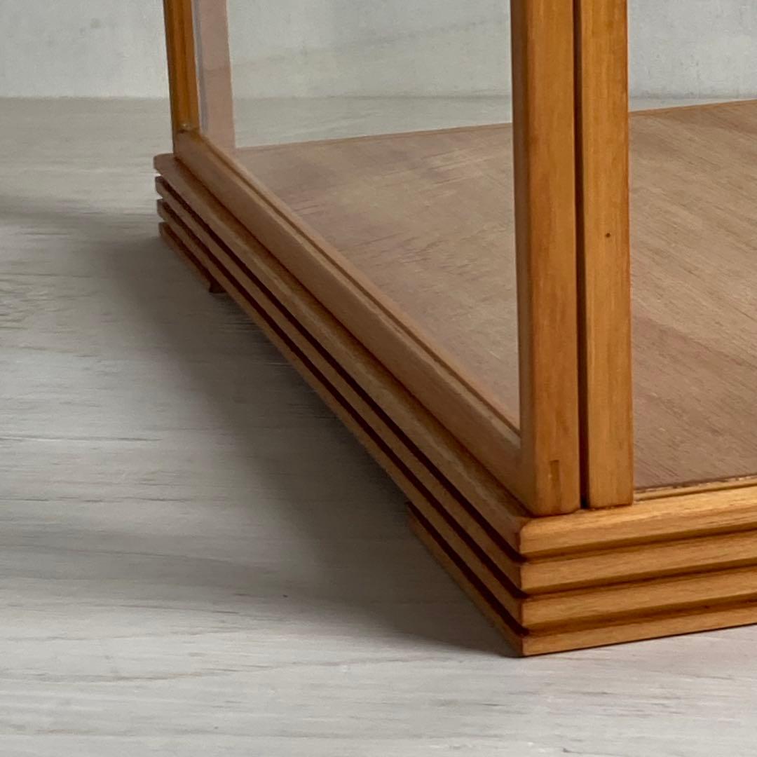 g302 古い木製 ガラスケース 2段 卓上 ショーケース 展示ケース 店舗什器