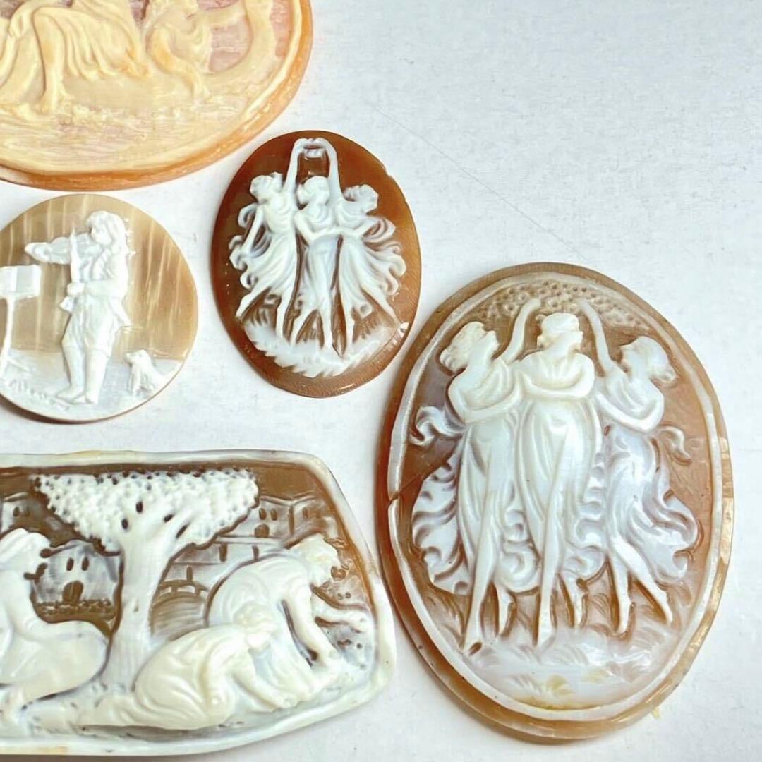 シェルカメオ6点おまとめ114ct 約22.8g ルース 裸石 彫刻