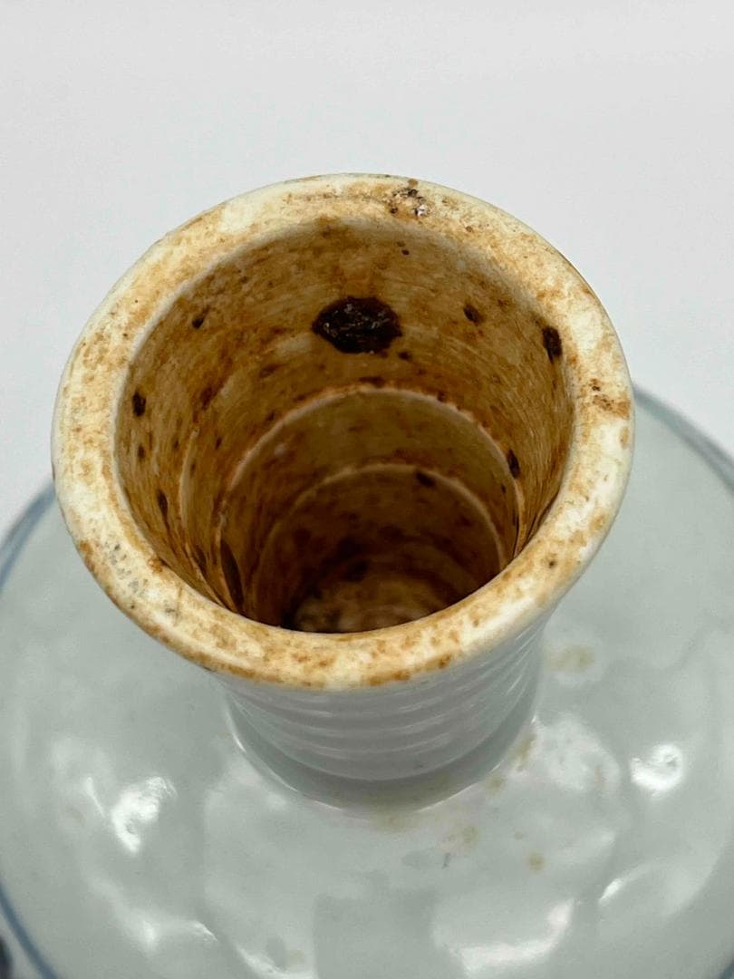 田中 野夫 元時代青花纏枝蓮紋 松竹梅紋三清図高足杯馬上杯酒杯(F-91)