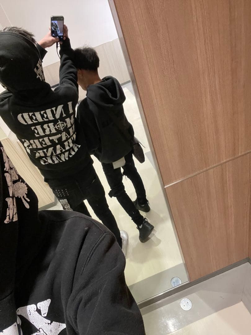 PURPLE ダメージ加工 ブラックデニム28