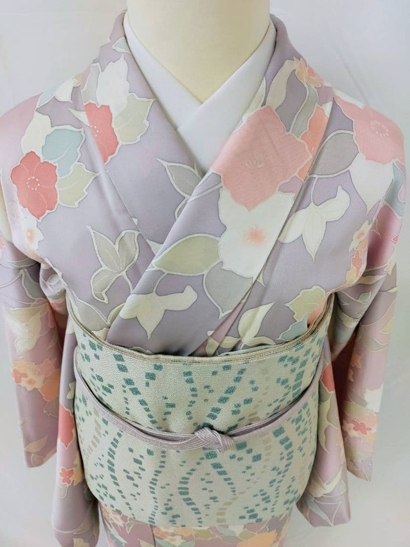 お見分け済　美品　正絹袷　紋意匠　友禅小紋単品