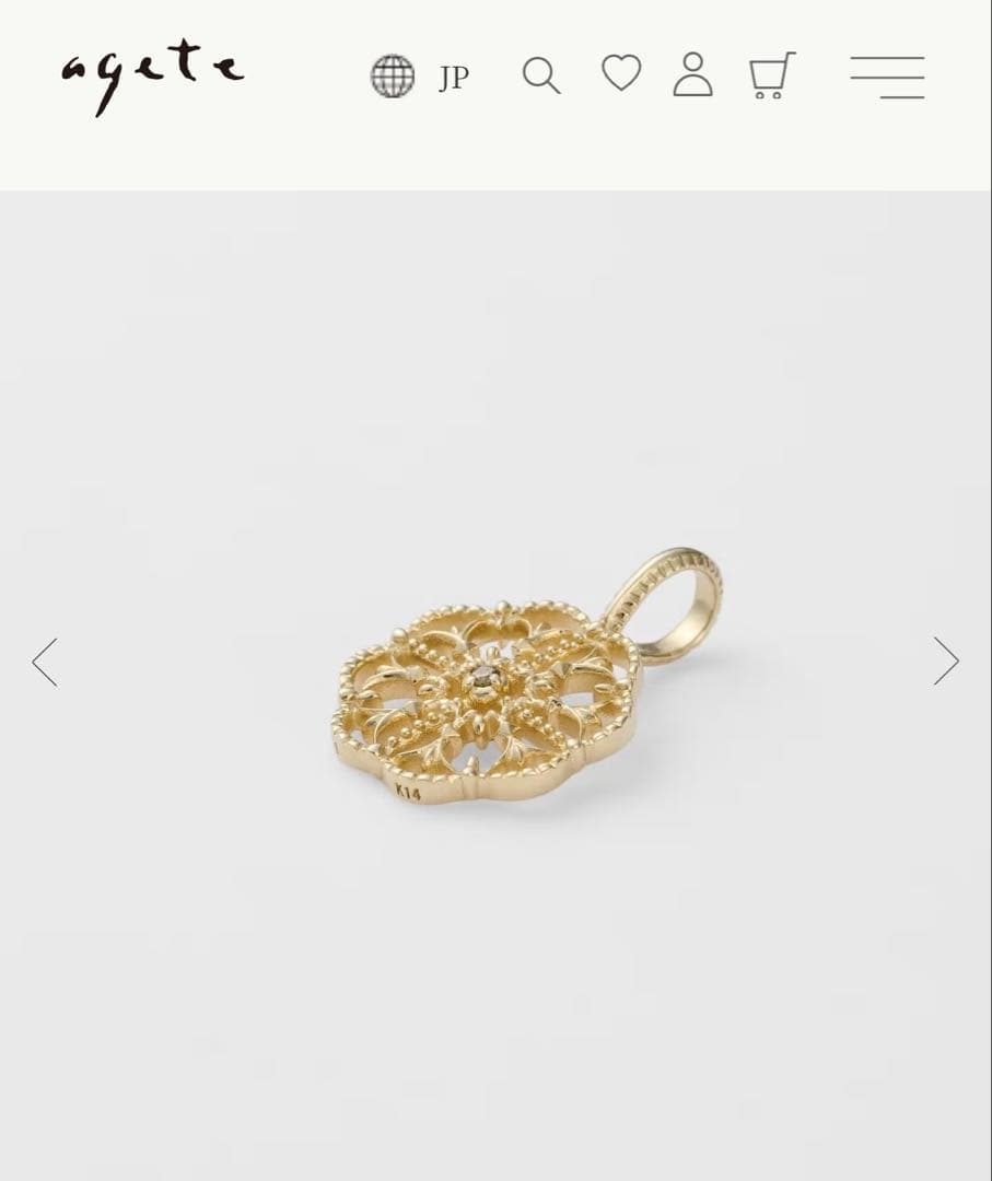 agete K14ダイヤモンド ネックレスチャーム ☆ アガット