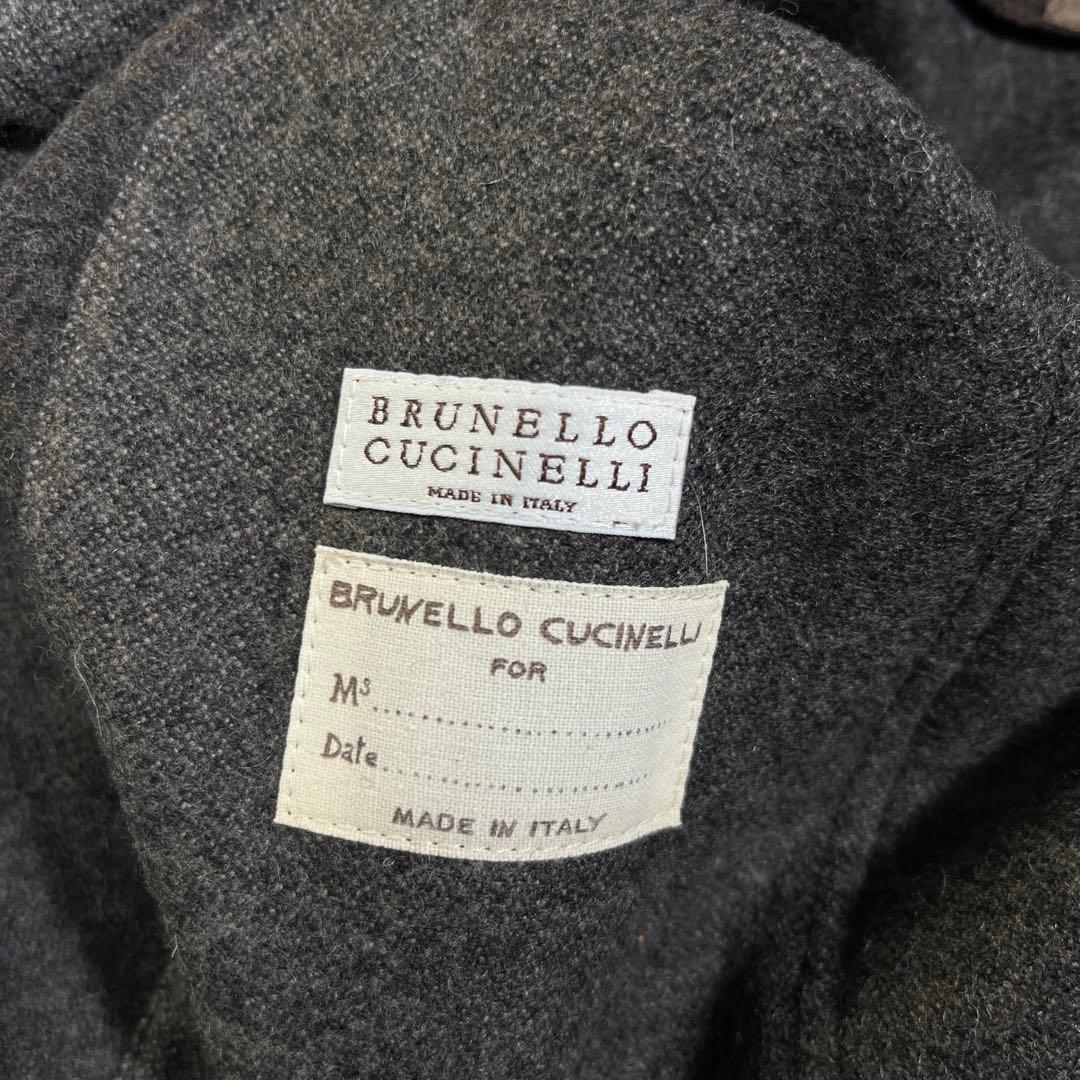極美品 ブルネロクチネリ　ウール　ジャケット　ベルト　高品質　42 ブラウン